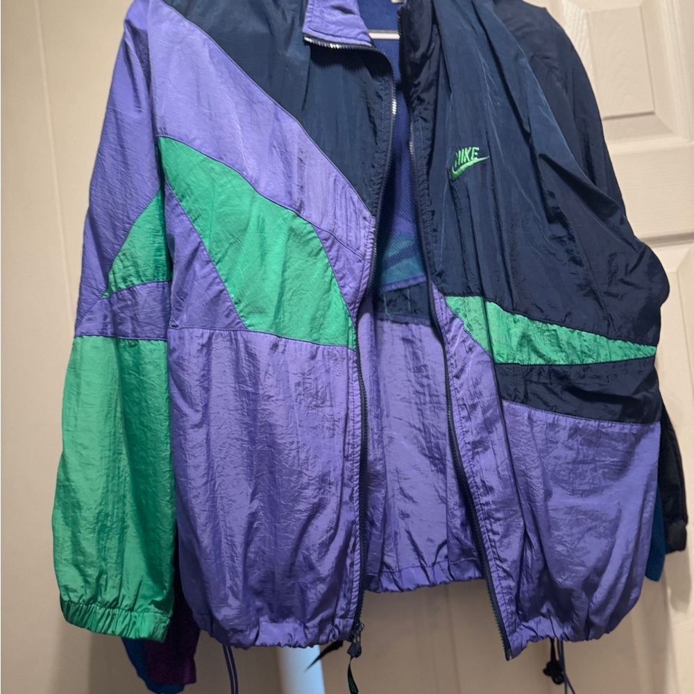 Nike Color Block Windbreaker in Purple and Green